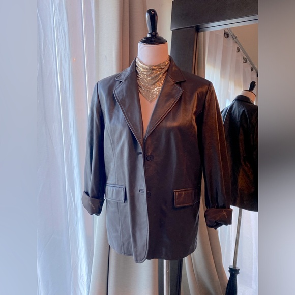 •🔥 Balmain Buttery Brown Leather Blazer 🔥• - Picture 3 of 11